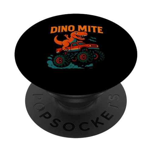 Niedlicher Kinder T Rex Dino Mite Jungen Monster Truck Dinosaurier PopSockets Klebender PopGrip Niedlicher Kinder T Rex Dino Mite Jungen Monster Truck Dinosaurier PopSockets Klebender PopGrip von Monster Truck Magic - Boys and Girls Truck Apparel