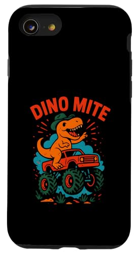 Niedlicher Kinder T Rex Dino Mite Jungen Monster Truck Hülle für iPhone SE (2020) / 7 / 8 von Monster Truck Magic - Boys and Girls Truck Apparel