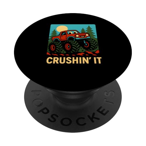 Niedlicher Monster-Truck für Kinder, Crushin' It Cool Boys Geburtstag PopSockets Klebender PopGrip Niedlicher Monster-Truck für Kinder, Crushin' It Cool Boys Geburtstag PopSockets Klebender PopGrip von Monster Truck Magic - Boys and Girls Truck Apparel