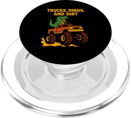 Niedlicher T-Rex-Dinosaurier auf Monster-Truck-Geburtstagsparty PopSockets PopGrip für MagSafe von Monster Truck Magic - Boys and Girls Truck Apparel