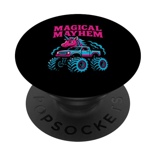Niedliches Einhorn Monster Truck Magical Mayhem Girls Cool PopSockets Klebender PopGrip von Monster Truck Magic - Boys and Girls Truck Apparel