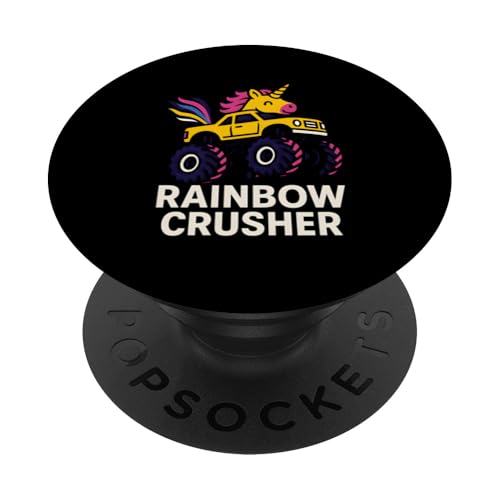 Niedliches Einhorn Monster Truck Regenbogen Crusher Mädchen Cool PopSockets Klebender PopGrip von Monster Truck Magic - Boys and Girls Truck Apparel