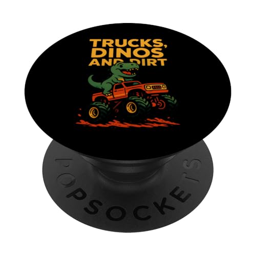 Süßer Kinder T-Rex Dinosaurier auf Monstertruck Mädchenparty PopSockets Klebender PopGrip Süßer Kinder T-Rex Dinosaurier auf Monstertruck Mädchenparty PopSockets Klebender PopGrip von Monster Truck Magic - Boys and Girls Truck Apparel