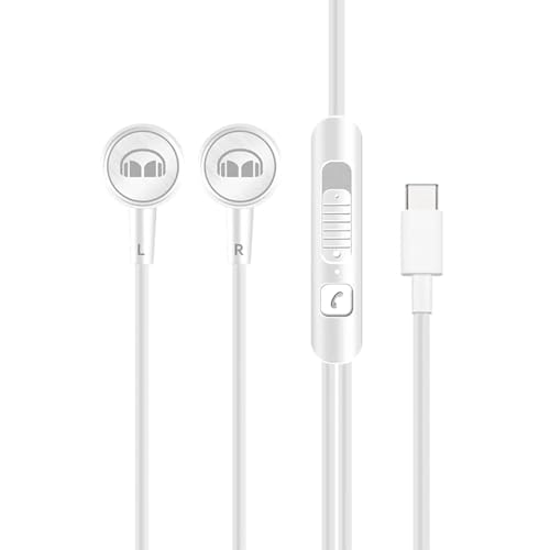 Monster GM01 Gaming Earbuds USB-C Wired Kopfhörer – Eingebautes Mikrofon & Lautstärkeregler mit USB-C Kabelanschluss, zusätzliche Ohrhörerspitzen enthalten, kompatibel mit USB-Typ-C-Anschlussgeräten von Monster