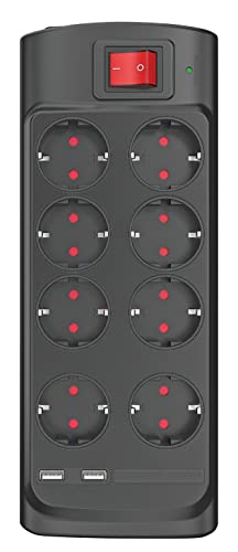 Monster - Steckdosenleiste - 8-Fach + 2 USB mit Schalter - 1,8m - Schwarz Monster - Steckdosenleiste - 8-Fach + 2 USB mit Schalter - 1,8m - Schwarz von Monster