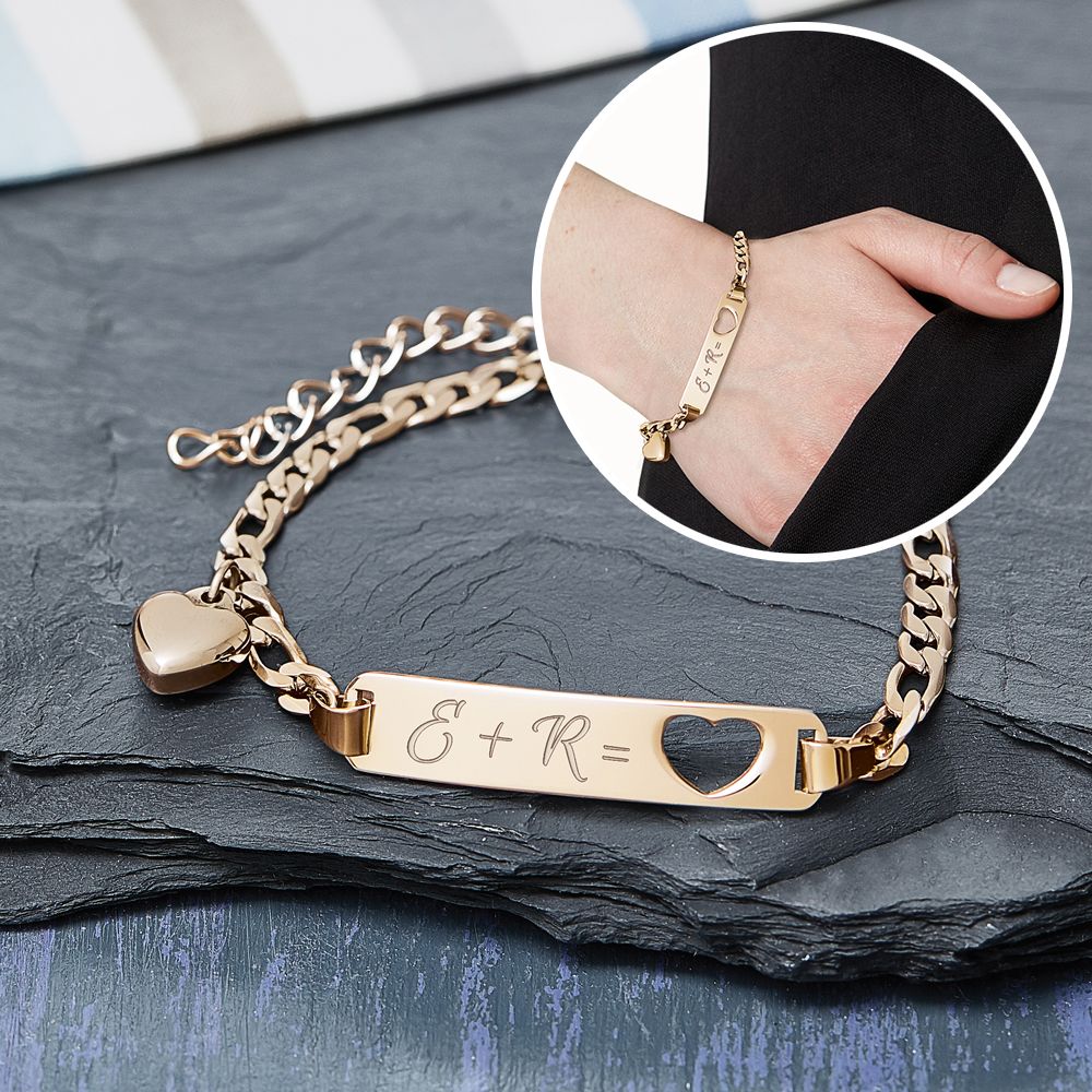 Armband mit Herzstanze Gold - Initialengravur Armband mit Herzstanze Gold - Initialengravur von Monsterzeug