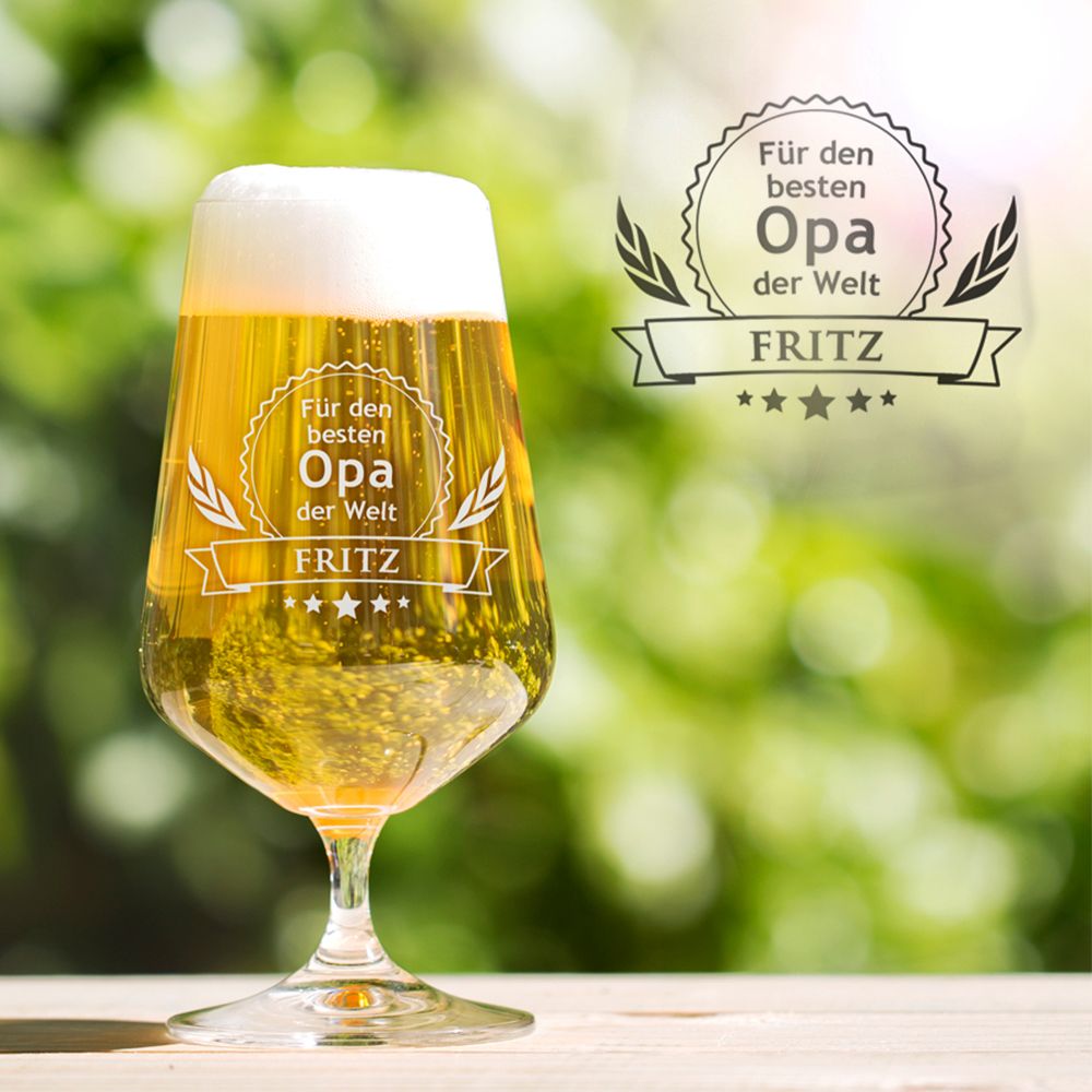 Bierglas mit Gravur - Bester Opa Bierglas mit Gravur - Bester Opa von Monsterzeug