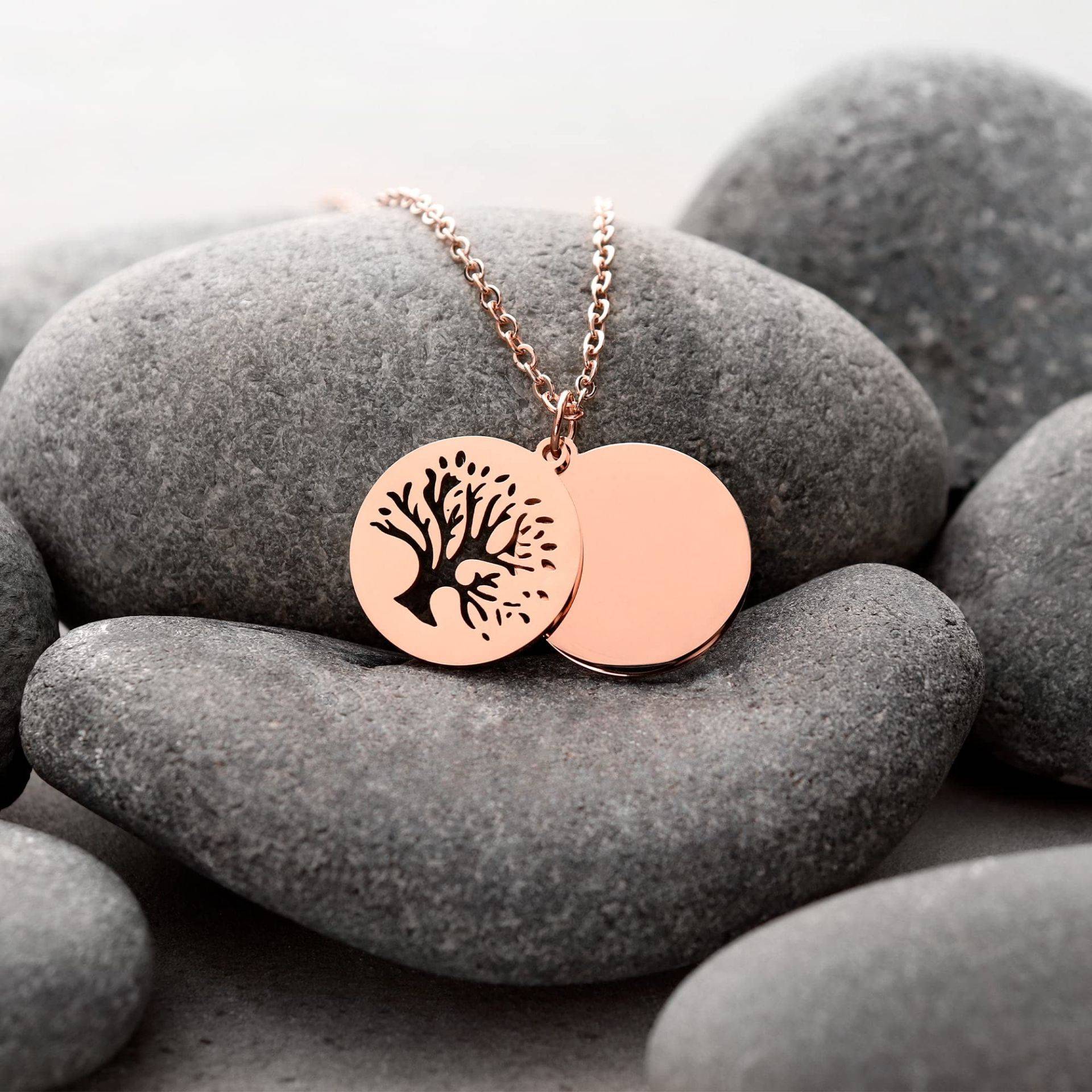 Kette mit Baum Anhänger - Rosegold von Monsterzeug