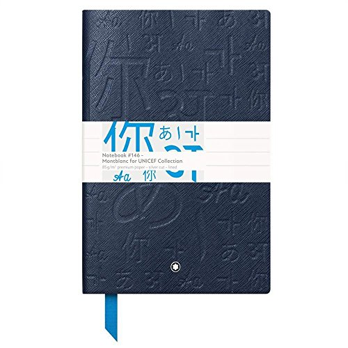 Montblanc Notebook 116211 Fine Stationery UNICEF 2017 #146 – Leder Notizbuch A5 liniert mit Softcover – Farbe: Blau – 192 Seiten von Montblanc