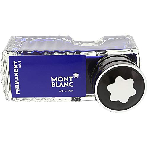 Montblanc Tintenfass Permanent Blue 107756 – Hochwertige Tinte Blau im Tintenglas – Blaue Tinte dokumentenecht im Tintenglas 60ml von Montblanc