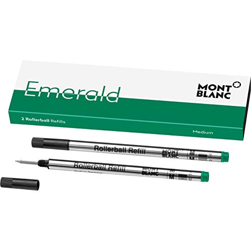 Montblanc Tintenroller Minen Emerald Green 118127 – Smaragdgrüne Ersatzmine für Rollerball und Fineliner Größe M – 2 x Montblanc Refill Rollerball M von Montblanc