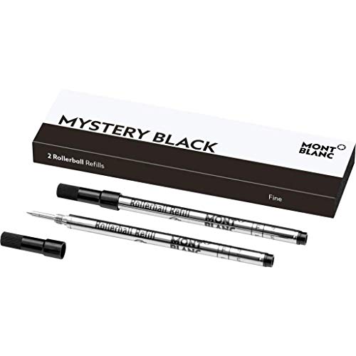 Montblanc Tintenroller Minen Mystery Black 105162 – Ersatzmine für Roller Ball und Fineliner Größe F – 2 x Refill Rollerball F von Montblanc