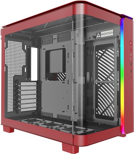 Montech KING 95 - Midi Tower - PC - Rot - ATX - micro ATX - Mini-ITX - Gehärtetes Glas - SPCC - Gaming (KING95R) von Montech