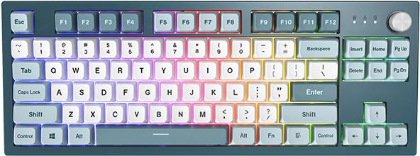 Montech TKL Freedom Tastatur USB Deutsch Schwarz - Weiß (MK87FB ISO GE) von Montech