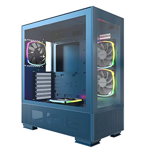 Montech Sky Two, Dual Tempered Glass, 4 x PWM ARGB Lüfter vorinstalliert, ATX Gaming Mid Tower Computergehäuse, Typ C, hohe Luftstromleistung - Marokkoblau Montech Sky Two, Dual Tempered Glass, 4 x PWM ARGB Lüfter vorinstalliert, ATX Gaming Mid Tower Computergehäuse, Typ C, hohe Luftstromleistung - Marokkoblau von Montech