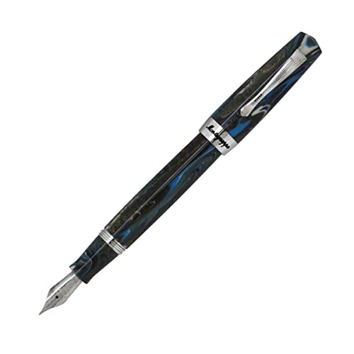 Montegrappa Elmo 02 Sorapis Füllfederhalter in der Farbe Braun/marmoriert, aus Edelharz und Edelstahl hergestellt, Federstärke: M, Maße: 14.2 x 1.7 cm, 30g, ISE2R3AB von Montegrappa