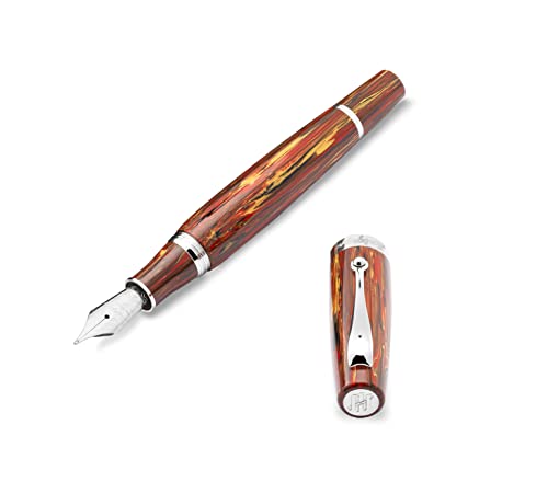 Montegrappa Mia,The modern classic' Füllfederhalter in der Farbe Flaming Heart, aus Edelharz hergestellt, Federstärke: M, Länge: 14 cm, Durchmesser: 1.57 cm, Gewicht: 34g, ISMIA3I6 von Montegrappa