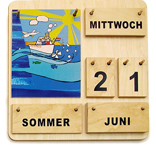 Kinder Lernkalender Dauerkalender aus Holz Made in Germany von MontessoriPlus