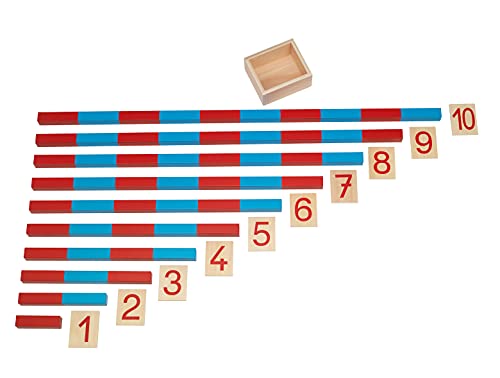 Numerische Stangen, blau-rote Stangen, Montessori-Material zum Zahlenverständnis von MontessoriPlus