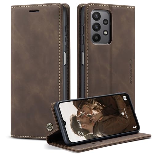 Monweicz Handyhülle für Samsung Galaxy A23 Hülle Premium Lederhülle Klappbar Flip Case Tasche Magnet Kartenfach Standfunktion Klapphülle Schutzhülle für Samsung Galaxy A23 - Kaffee von Monweicz