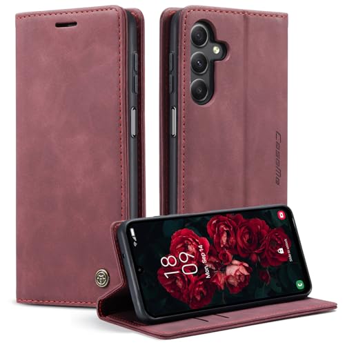 Monweicz Handyhülle für Samsung Galaxy A34 Hülle Premium Lederhülle Klappbar Flip Case Tasche Magnet Kartenfach Standfunktion Klapphülle Schutzhülle für Samsung Galaxy A34 - Weinrot Monweicz Handyhülle für Samsung Galaxy A34 Hülle Premium Lederhülle Klappbar Flip Case Tasche Magnet Kartenfach Standfunktion Klapphülle Schutzhülle für Samsung Galaxy A34 - Weinrot von Monweicz