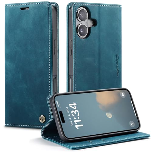 Monweicz Handyhülle für iPhone 16 Plus Hülle Premium Lederhülle Klappbar Flip Case Tasche Magnet Kartenfach Standfunktion Klapphülle Schutzhülle für iPhone 16 Plus - Blaugrün Monweicz Handyhülle für iPhone 16 Plus Hülle Premium Lederhülle Klappbar Flip Case Tasche Magnet Kartenfach Standfunktion Klapphülle Schutzhülle für iPhone 16 Plus - Blaugrün von Monweicz