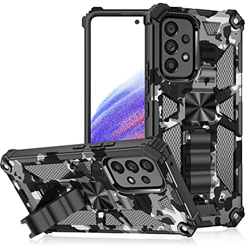 Monwutong Handyhülle für Samsung Galaxy A33 5G, Armee-Camouflage-Schutzhülle mit militärischem Schutz, sturzgeprüft und integrierter Ständer-Schutzhülle für Samsung Galaxy A33 5G MC, Schwarz von Monwutong