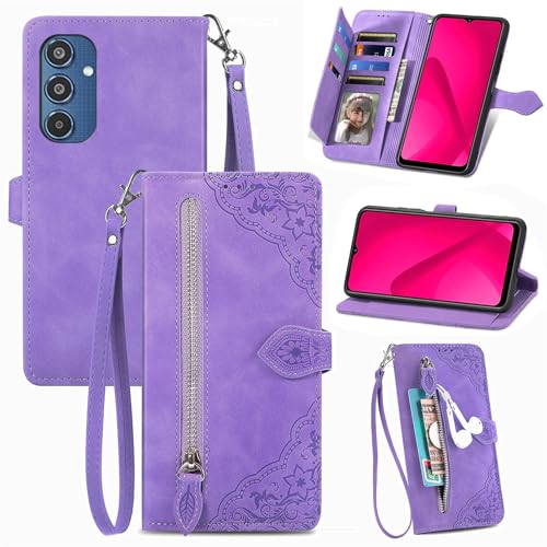 Monwutong SZY Schutzhülle mit Reißverschluss für Samsung Galaxy A16, hautfreundliche Haptik, PU-Leder, Magnetverschluss und mehrere Kartenfächer, Handyholster für Galaxy A16, Violett Monwutong SZY Schutzhülle mit Reißverschluss für Samsung Galaxy A16, hautfreundliche Haptik, PU-Leder, Magnetverschluss und mehrere Kartenfächer, Handyholster für Galaxy A16, Violett von Monwutong