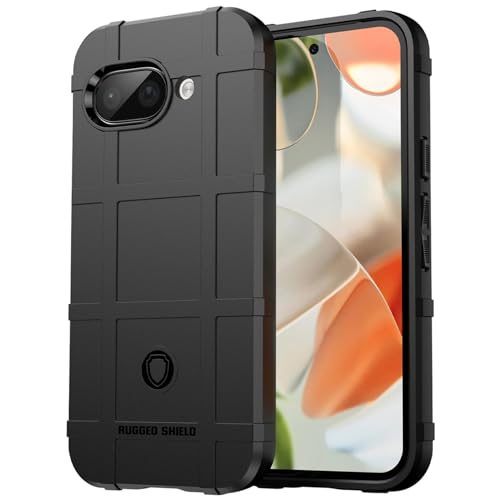 Monwutong Schlanke Schutzhülle für Google Pixel 9A, robust, für den Außenbereich, strapazierfähig, militärischer Schutz, Anti-Dorp-Schutz und Kameralinsenschutz für Google Pixel 9a, HD, Schwarz von Monwutong