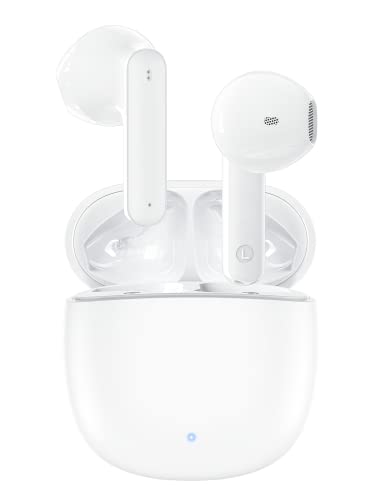 Bluetooth 5.3 Kopfhörer, kabellose Kopfhörer im Ohr mit 4 Mikrofon, Geräuschunterdrückung ENC, Lebensdauer 30 Stunden, Touch-Steuerung, Hi-Fi Stereo Weiß von Monyhigh
