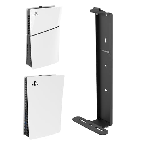 Monzlteck Wandhalterung für PS5 Original und Slim (Digital und Disc) - Stabile Stahlhalterung Mit Controller-Halterung von Monzlteck