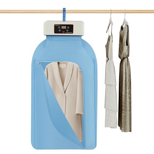 600W Tragbarer Wäschetrockner mit 3 Trocknungsmodi, Mini Elektro Wärmepumpentrockner mit Zeit (20-600 Min), Faltbare Klein Warmlufttrockner mit UV-Modus für Wohnungen, Reisen von MooBeey