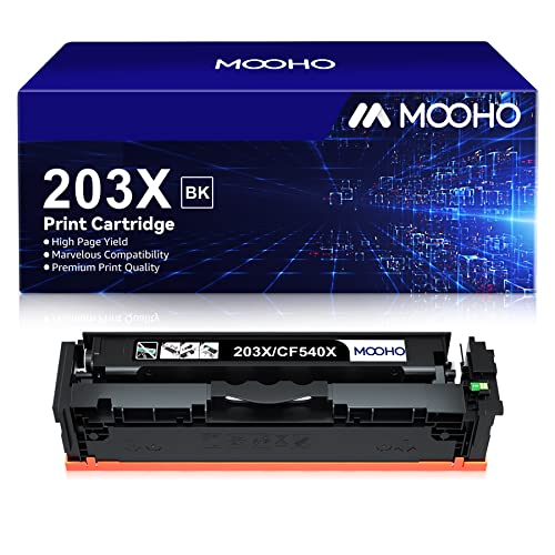 MOOHO 203X Toner Kompatible für HP 203X 203A CF540X CF540A, Toner für HP Color Laserjet Pro MFP M281fdw M281fdn M281cdw M280nw M254nw M254dw M254dn M281 M280 M254 (Schwarz, 1er-Pack) von Mooho