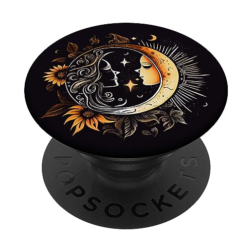 Mond Und Sonne Himmlische Illustration PopSockets mit austauschbarem PopGrip von Moon and Sun Merch