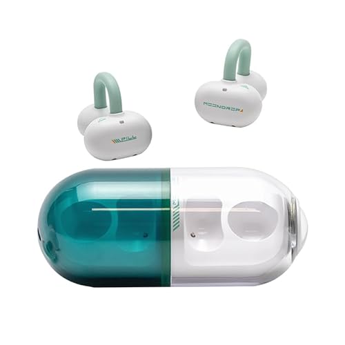 Moondrop Pill Open Ear Kopfhörer Bluetooth 6.0 OWS Hängende Ohrhörer IPX4 Open Ear Clip Wireless Earbuds Eingebaute AI ENC MD-0WS-003 (Grün) von Moondrop