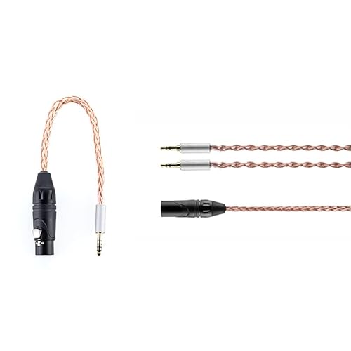 Moondrop UP Kopfhörer Upgrade Line 4 Pin XLR auf 4,4 mm / 4 Pin XLR auf 6,35 mm Dual Adapter 3,5 mm auf 4,4 mm XLR Kopfhörerkabel (Headphone Cable + Adapter (4Pin XLR auf 4,4 mm, 30 cm)) von Moondrop