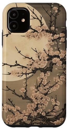 Hülle für iPhone 11 Japanische Kirschblüten Mondschein Nacht Kunstszene von Moonlit Sakura Reverie