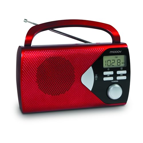 MOOOV 477201 Tragbares Radio mit Griff mit Batteriebetrieb On-Screen-Display, Rot MOOOV 477201 Tragbares Radio mit Griff mit Batteriebetrieb On-Screen-Display, Rot von mooov
