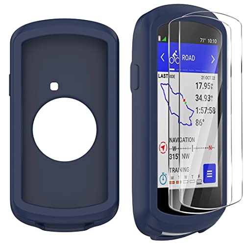 Moorovgi Displayschutzfolien aus Gehärtetem Glas+Hülle Kompatibel mit Garmin Edge 1040,Schutzfolie Displayschutzfolie GPS Bike Computer Zubehör für Garmin Edge 1040 (Blau) von Moorovgi