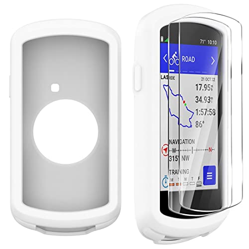 Moorovgi Displayschutzfolien aus Gehärtetem Glas+Hülle Kompatibel mit Garmin Edge 1040,Schutzfolie Displayschutzfolie GPS Bike Computer Zubehör für Garmin Edge 1040 (Weiß) von Moorovgi