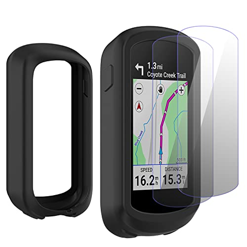 Moorovgi Displayschutzfolien aus Gehärtetem Glas+Hülle Kompatibel mit Garmin Edge Explore 2,Schutzfolie Displayschutzfolie GPS Bike Computer Zubehör für Garmin Edge Explore 2 (Schwarz) von Moorovgi