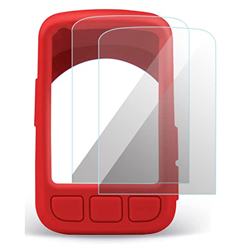Moorovgi Displayschutzfolien aus Gehärtetem Glas+Hülle Kompatibel mit Wahoo Elemnt Bolt V2,Schutzfolie Displayschutzfolie GPS Bike Computer Zubehör für Wahoo Elemnt Bolt V2 (Rot) von Moorovgi