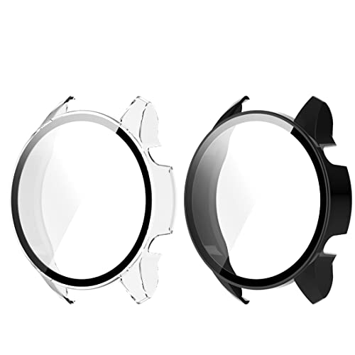 Moorovgi Hülle Kompatibel mit Xiaomi Mi Watch,Härte PC Slim Stoßfeste Schutzhülle für Xiaomi Mi Watch (Transparent+Schwarz) von Moorovgi