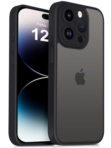 Mootobo Kompatibel mit iPhone 14 Pro Max Fall mit Objektiv Schutz, stoßfest Militär-Grade-Schutz, Anti-Scratch Matte zurück schlankes Telefon Fall 6,7 Zoll, schwarz von Mootobo