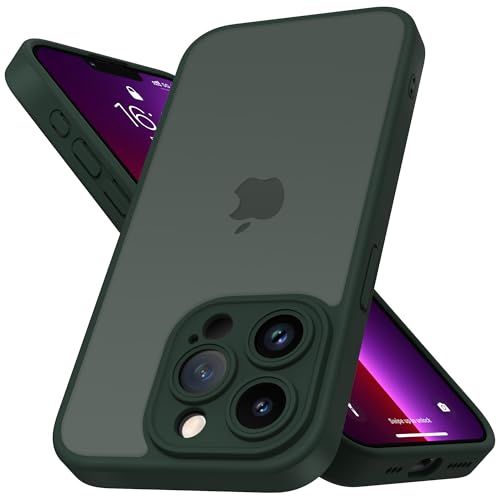 Mootobo für iPhone 13 Pro Max Hülle mit Kameraobjektiv, 10FT Military Grade Drop Protection Handyhülle mit Anti-Fingerprint Matte Back 6.7 Zoll - deepgreen von Mootobo