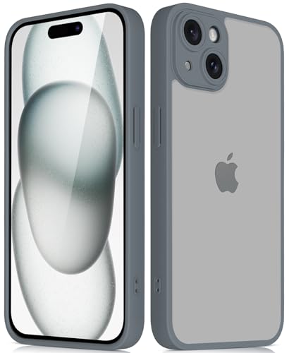 Mootobo für iPhone 15 Hülle mit Kameraobjektiv, 10FT Military Grade Drop Protection Handyhülle mit Anti-Fingerprint Matte Back 6.1Zoll - Grau Mootobo für iPhone 15 Hülle mit Kameraobjektiv, 10FT Military Grade Drop Protection Handyhülle mit Anti-Fingerprint Matte Back 6.1Zoll - Grau von Mootobo
