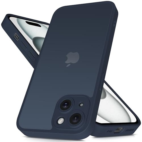 Mootobo für iPhone 15 Plus Hülle mit Kameraobjektiv, 10FT Military Grade Drop Protection Handyhülle mit Anti-Fingerprint Matte Back 6,7 Zoll - Deep Blue von Mootobo