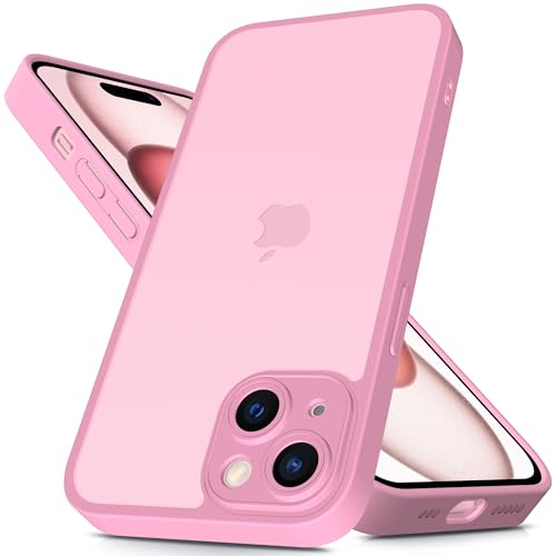 Mootobo für iPhone 15 Plus Hülle mit Kameraobjektiv Vollschutz, 10FT Military Grade Drop Protection Handy Case mit Anti-Fingerprint Matte Back 6,7 Zoll - Pink von Mootobo