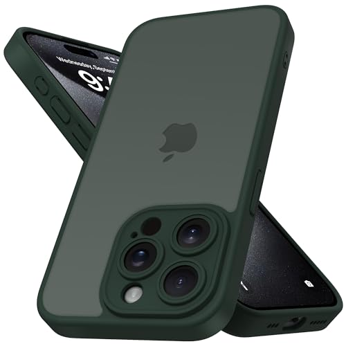 Mootobo für iPhone 15 Pro Hülle mit Kameraobjektiv, 10FT Military Grade Drop Protection Handyhülle mit Anti-Fingerprint Matte Back 6,1 Zoll - Deep Green von Mootobo