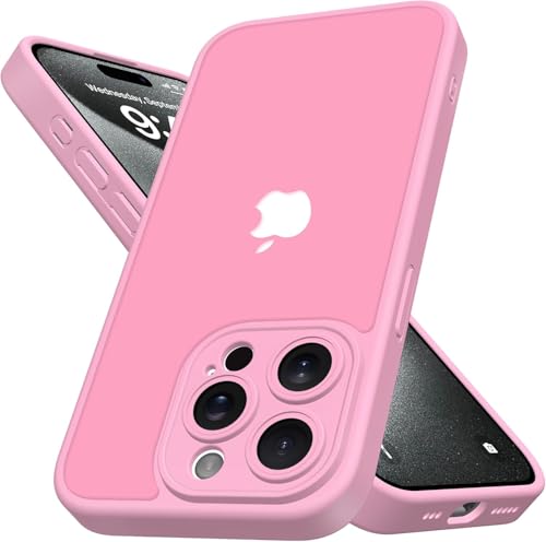 Mootobo für iPhone 15 Pro Hülle mit Kameraobjektiv Vollschutz, 10FT Military Grade Drop Protection Handy Case mit Anti-Fingerprint Matte Back 6,1 Zoll - Pink von Mootobo